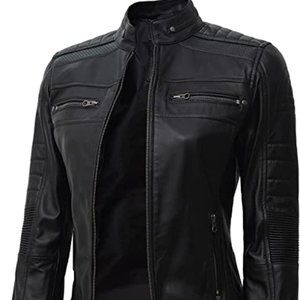 fjackets Real Leather Jacket - Slim Fit Motor Cycle Jacket